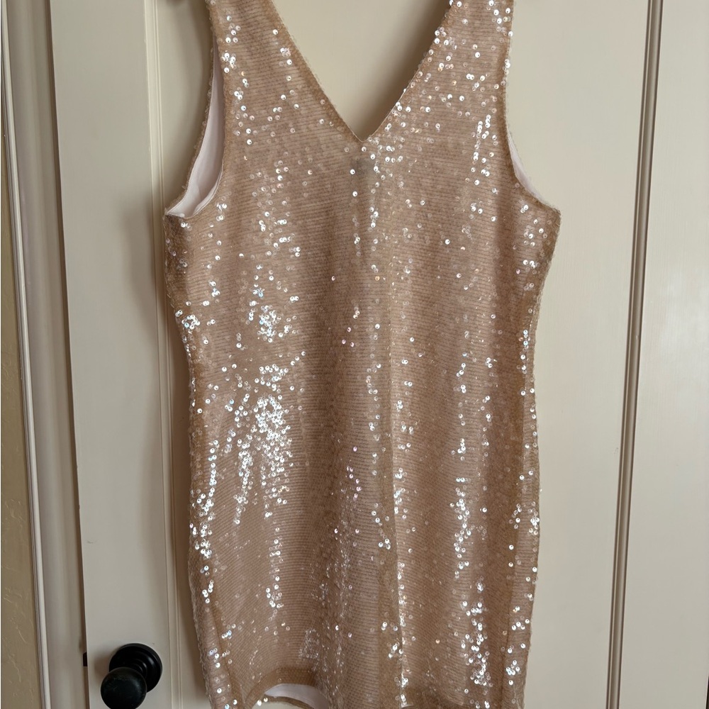 A New Day Beige Sequin Top